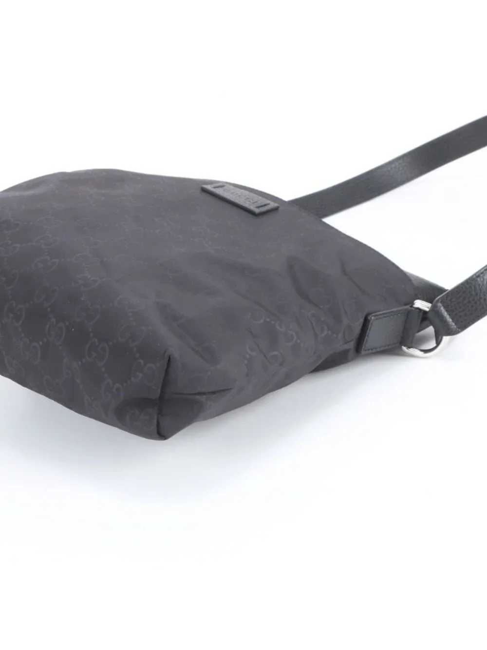 Gucci GG Nylon Leather Shoulder Bag Messenger Business Black